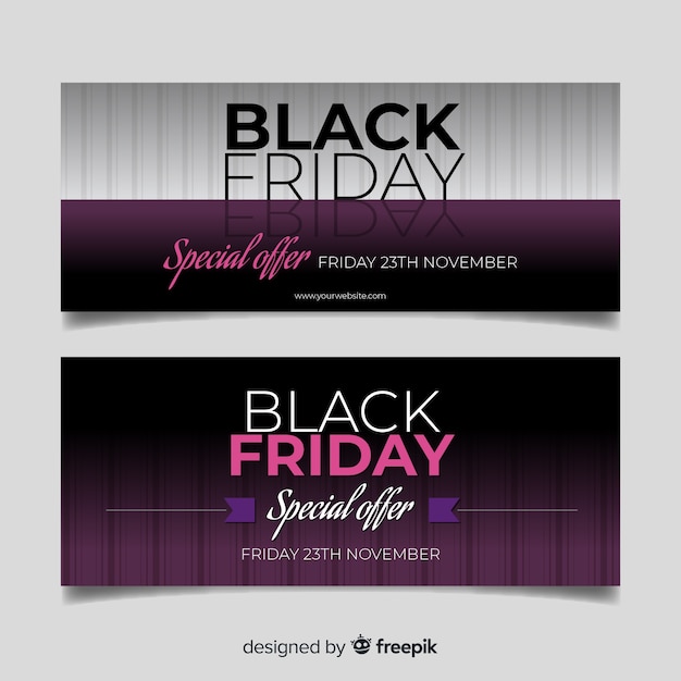 Modern black friday banners with elegant style