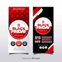 Free vector modern black friday banners with flat design