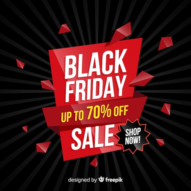 Modern black friday composition with flat design