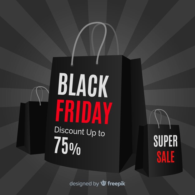 Modern black friday composition with flat design