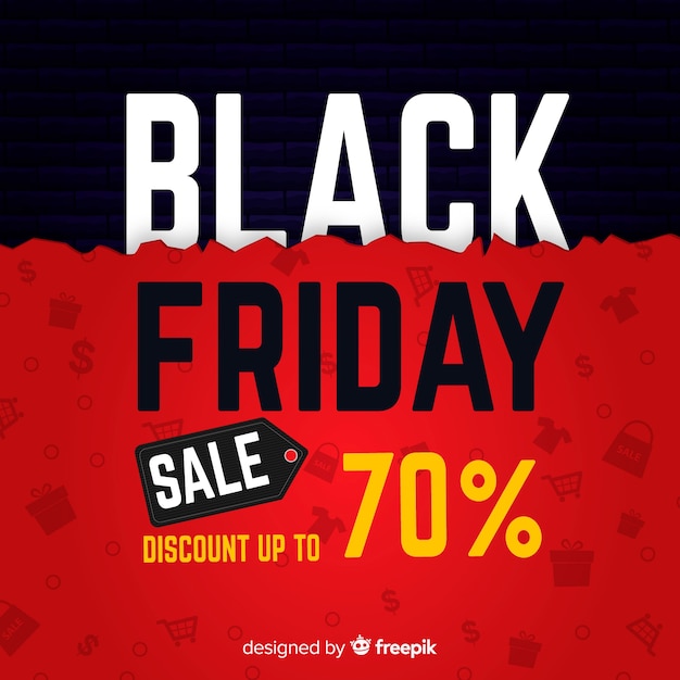 Modern black friday composition with flat design