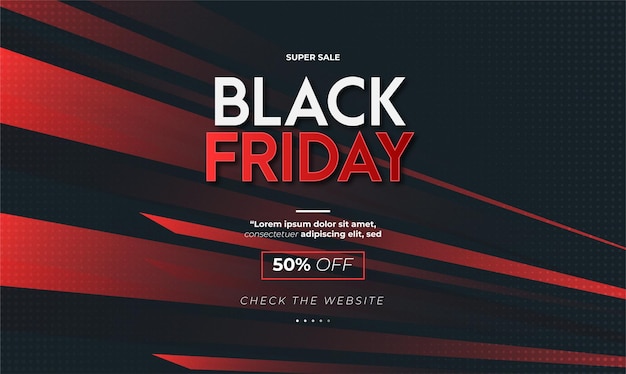 Free vector modern black friday sale banner with abstract red sport lines background