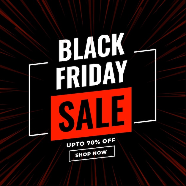 Modern black friday sale banner with zoom lines