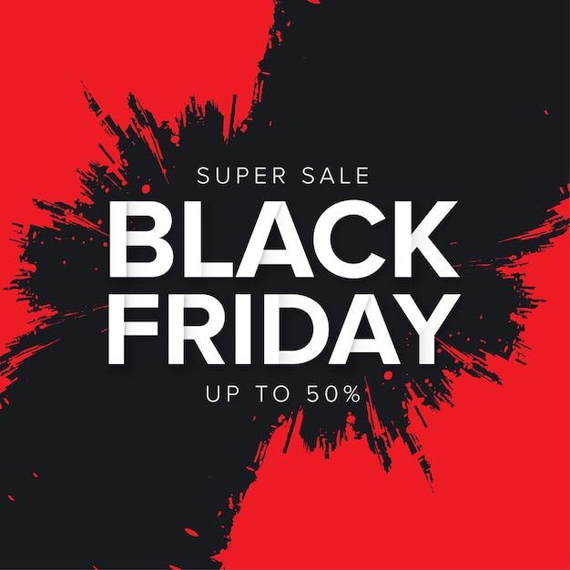 Modern Black Friday sale with Red Splash Background