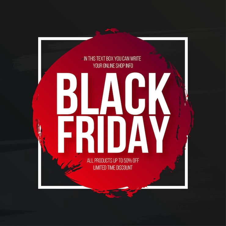 Free Vector modern black friday sale with watercolor splash banner
