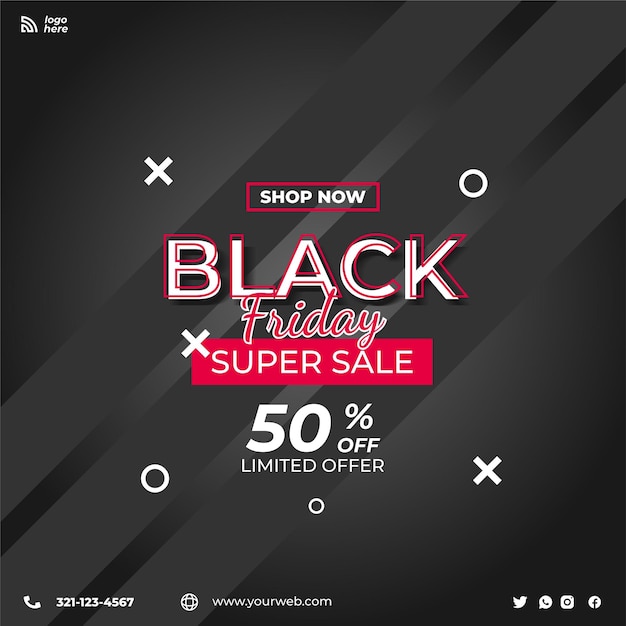 Free vector modern black friday super sale with black background