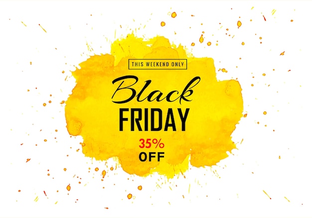 Free vector modern black friday for yellow splash card