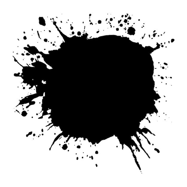 Modern black grunge brush stroke on a white background