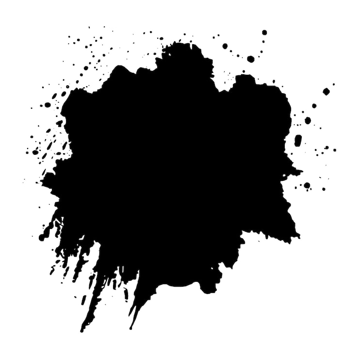 Free Vector modern black grunge brush stroke on a white background