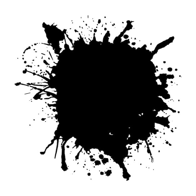 Modern black grunge brush stroke on a white background