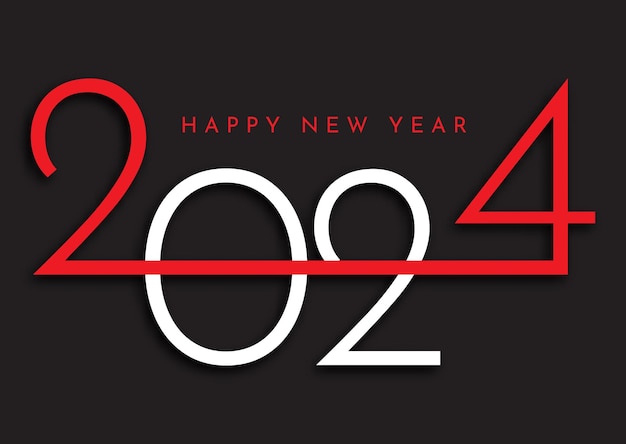 Modern black and red happy new year background design