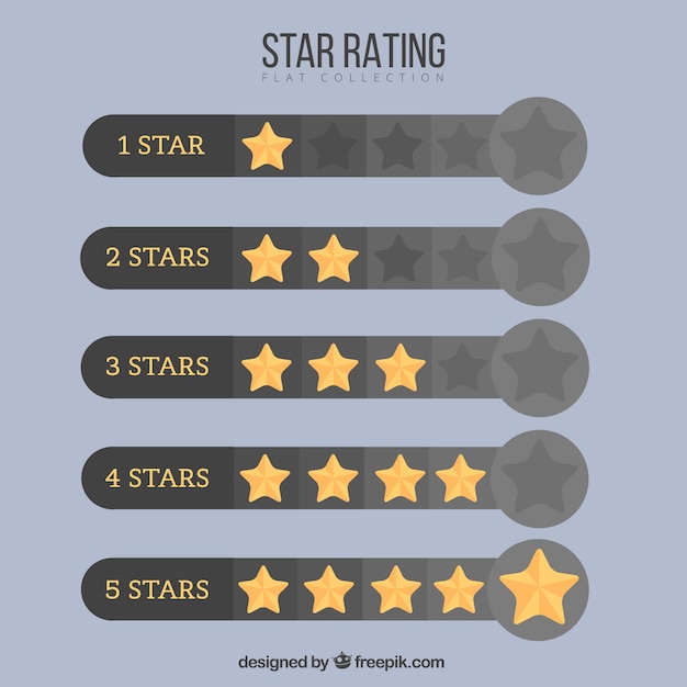 Free vector modern black star rating design