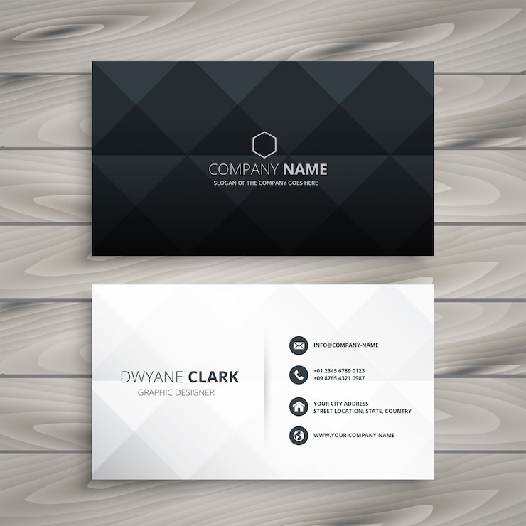 Free Vector modern black and white business card design