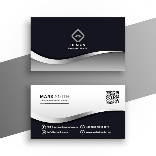 Free vector modern black and white business card