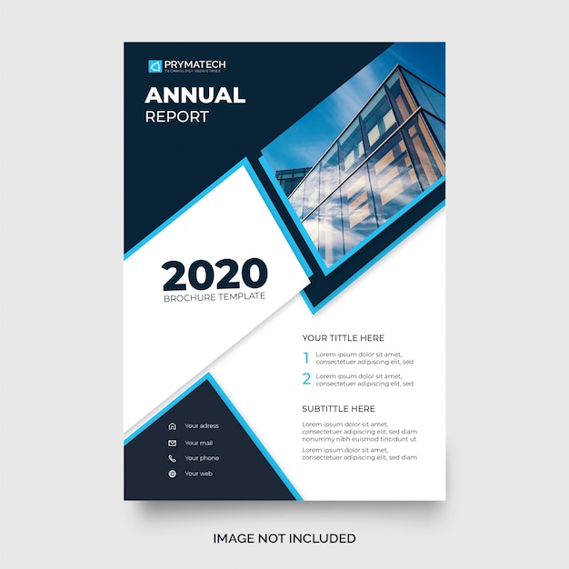 Vettore gratuito modello dell'opuscolo moderno blu relazione annuale