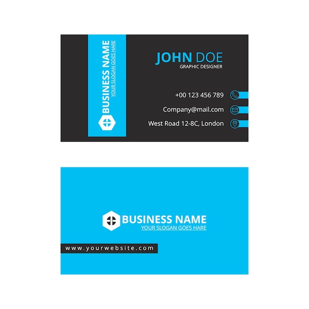 Modern blue artistic business card