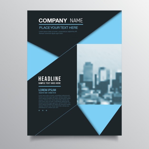 Free vector modern blue brochure with triangles