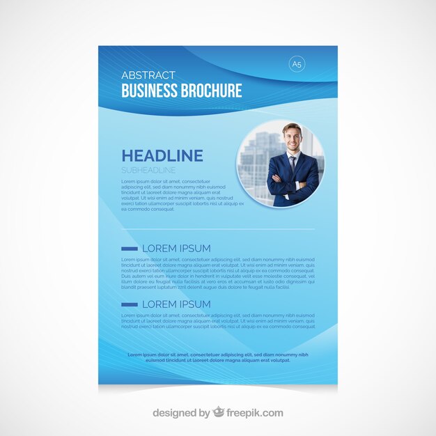 Современный синий шаблон брошюр для бизнеса