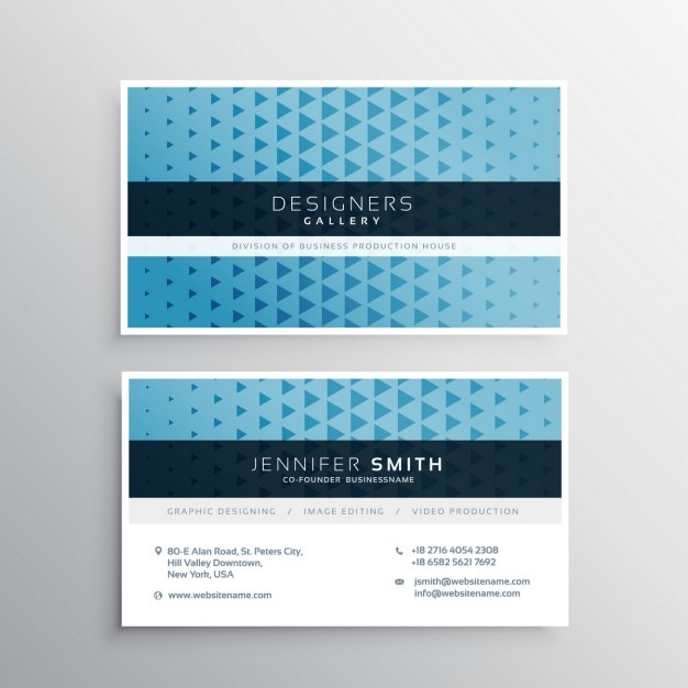 Free Vector modern blue business card template