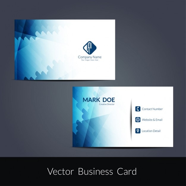 Free vector modern blue business card template