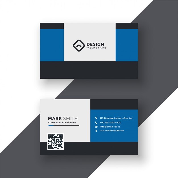 Modern blue business card  