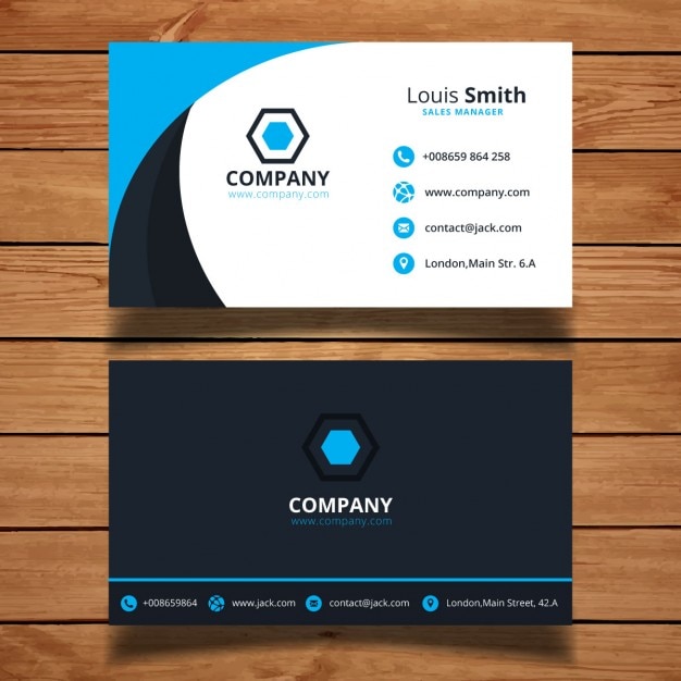 Modern blue business card