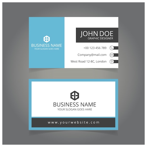 Modern blue business card