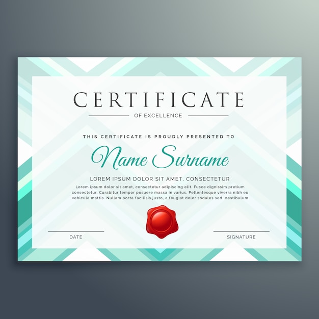 Modern blue certificate design template