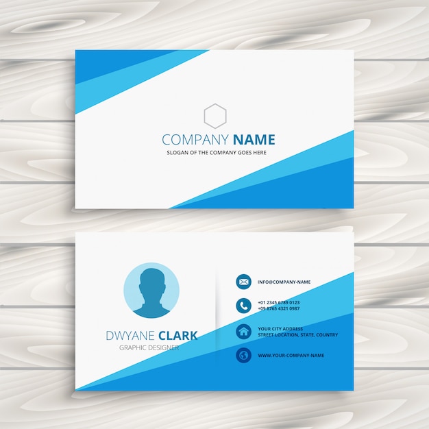 modern blue company business card