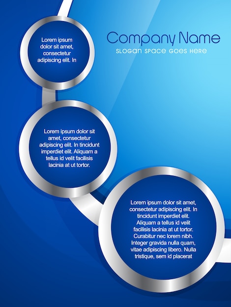 Free vector modern blue company flyer template