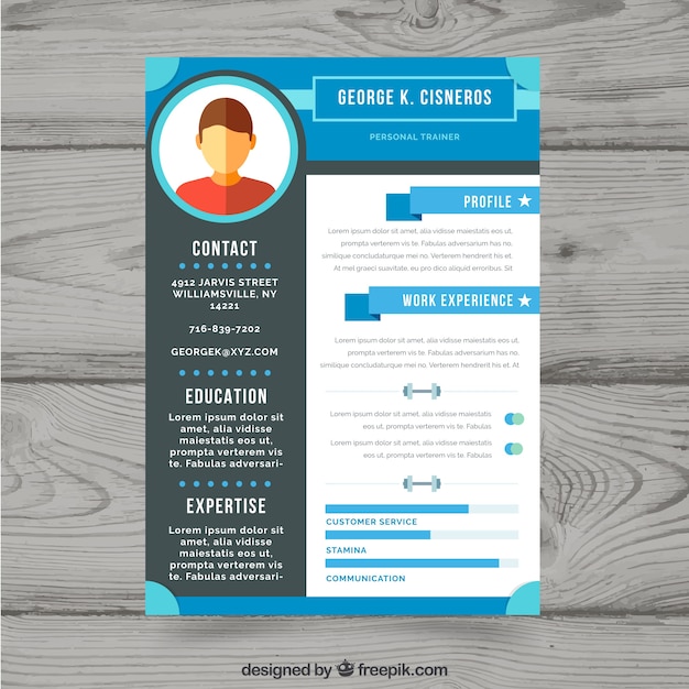 Modern blue cv concept