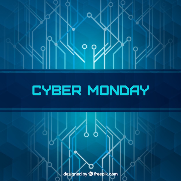 Modern blue cyber ​​monday background 