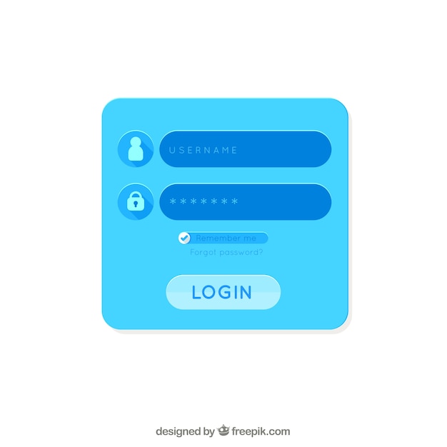 Modern blue login form template
