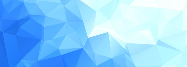 モダンな青い低ポリ三角形の形のバナーの背景