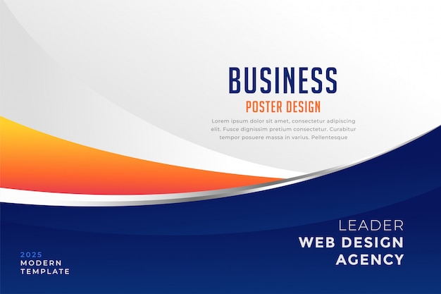 Free vector modern blue and orange business presentation template