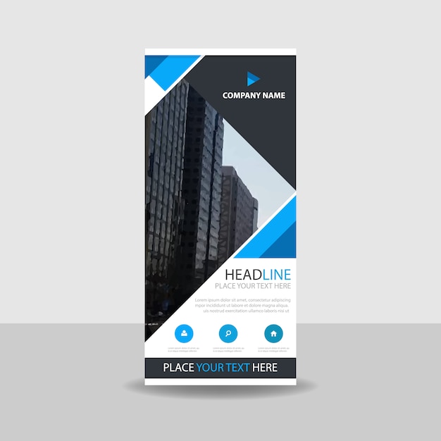 Modern blue roll up banner