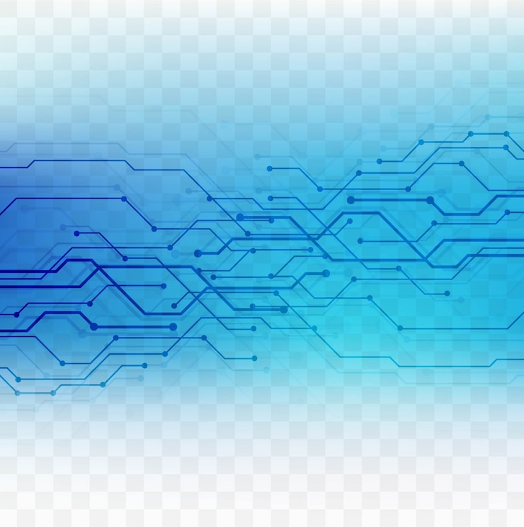 Free Vector modern blue technology elements with transparent background