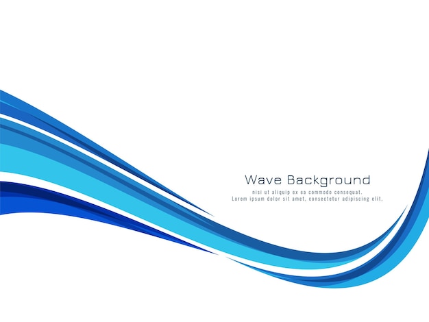モダンな青い波のデザイン装飾的な背景ベクトル