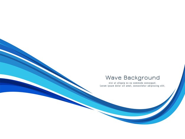 Современная синяя волна дизайн декоративный фон вектор