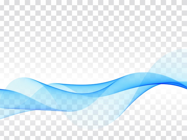 Free Vector modern blue wave stylish transparent background vector
