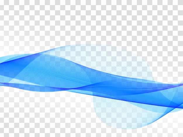 Modern blue wave stylish transparent background vector