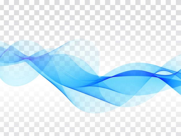 Modern blue wave stylish transparent background