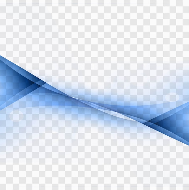 Modern blue wave transparent background