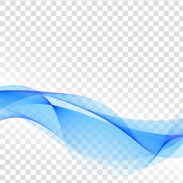 Modern blue wave transparent background