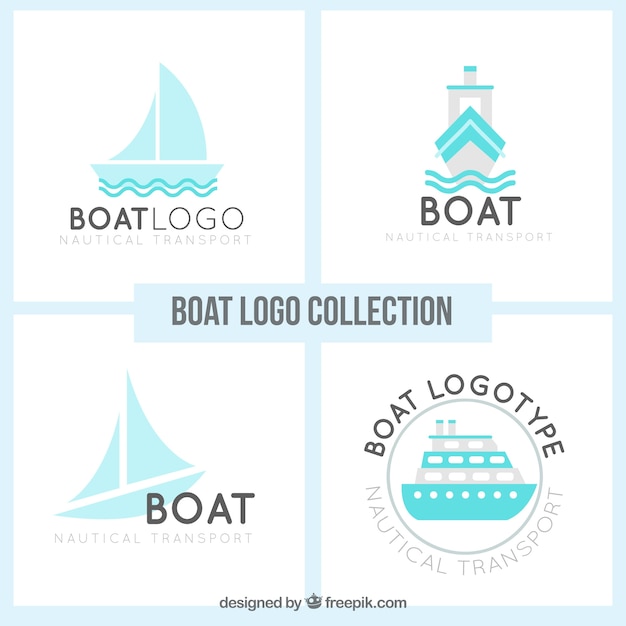 Free vector modern boat logo collection