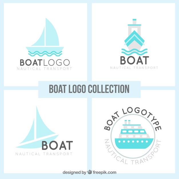 Modern boat logo collection