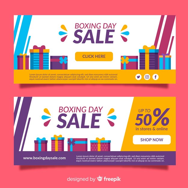 Free vector modern boxing day compositio