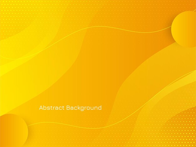 Modern bright yellow color wave style background vector