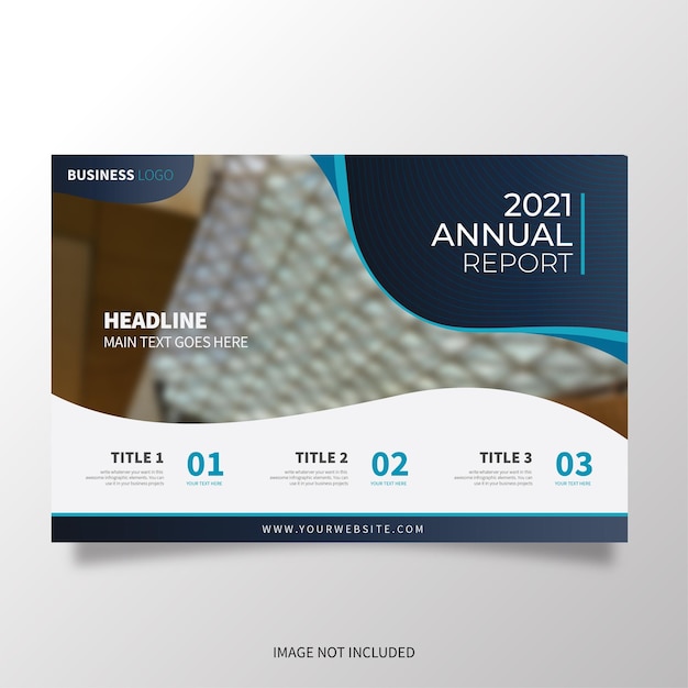 Free vector modern brochure template horizontal with wavy shapes
