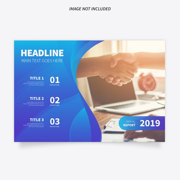Modern brochure template with blue background